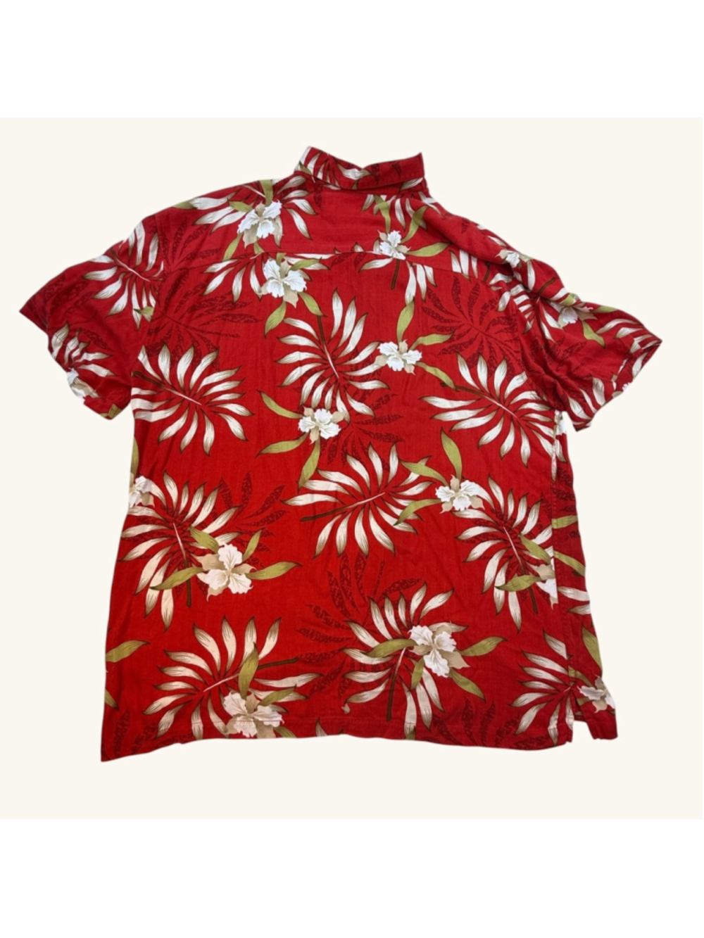 Sun River Clothing Co Red Hawaiian Shirt Large Rayon Tropical Camp Shirt